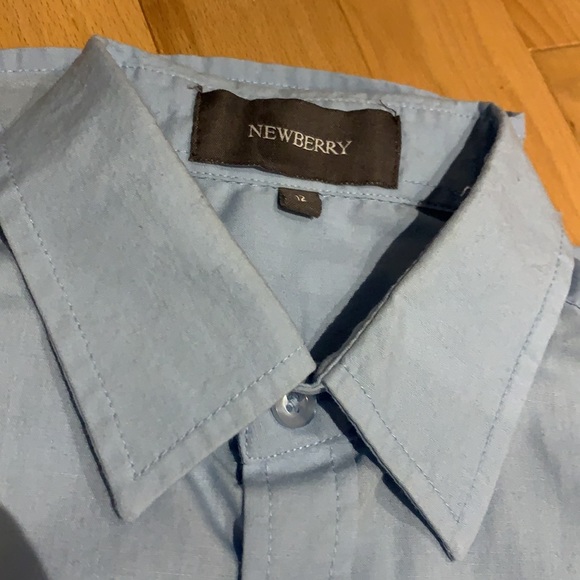 EUC Boys Newberry Light Blue Button Up Dress Shirt - size 12 - Picture 3 of 16